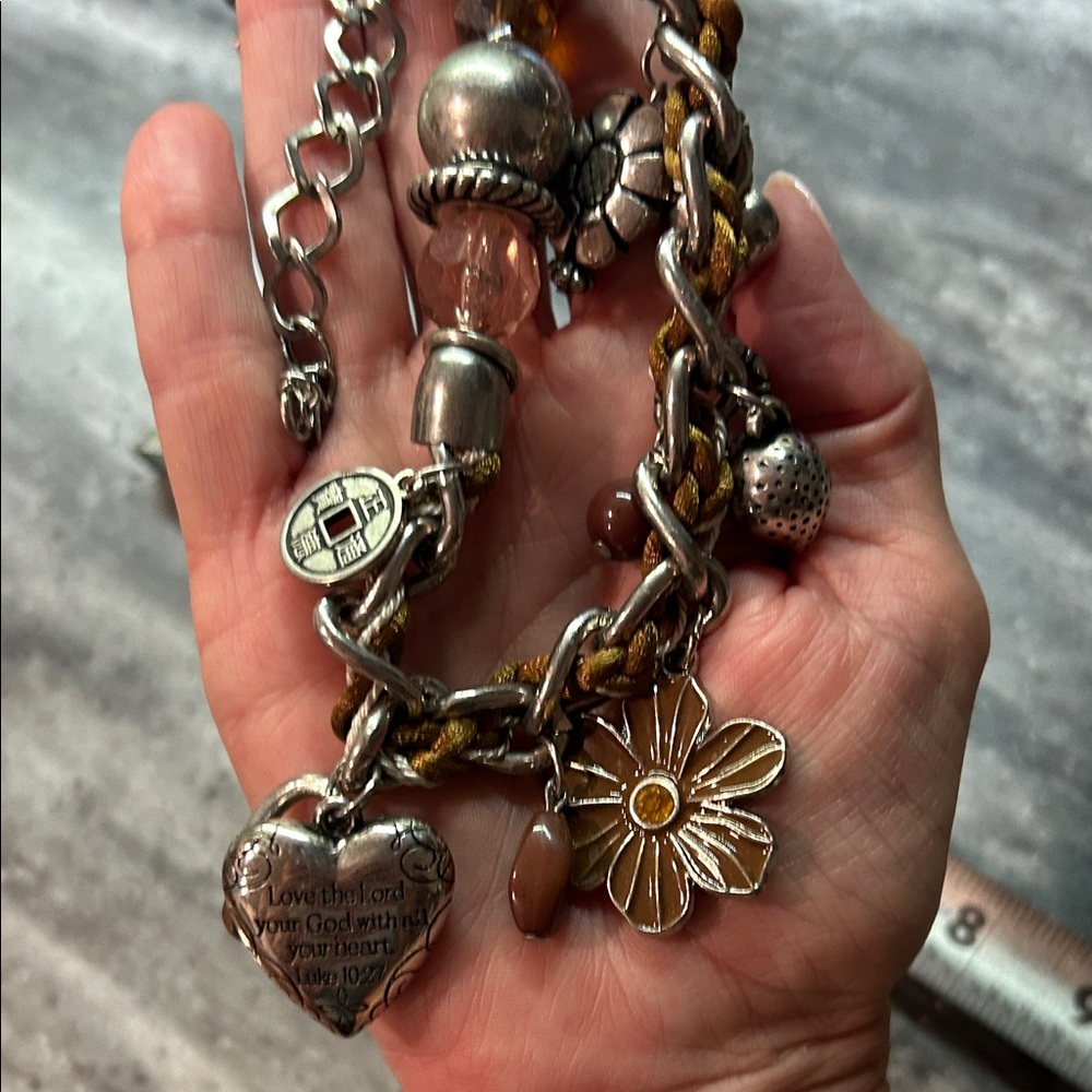 Boho chunky Mixed Medium Charm Necklace
